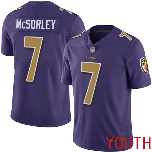 Baltimore Ravens Limited Purple Youth Trace McSorley Jersey NFL Football #7 Rush Vapor Untouchable